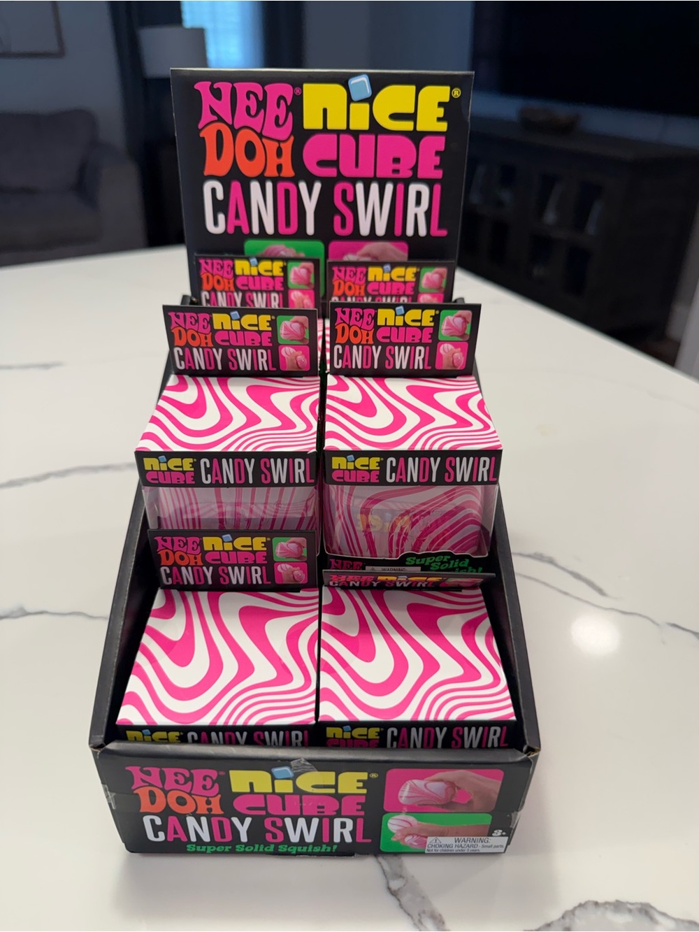 Candy Swirl Pink Stress Cube - Nee Doh Brand